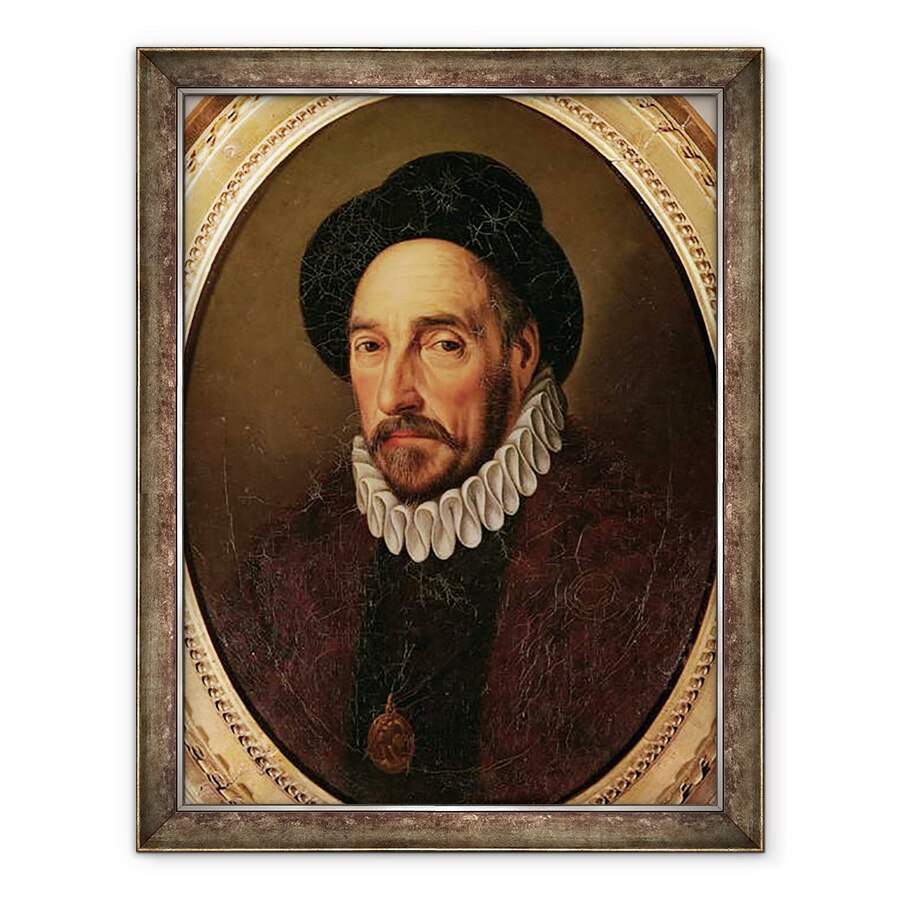 Tablou inramat - Scoala franceza - Portretul lui Michel Eyquem de Montaigne 1533-92, 70 x 90 cm