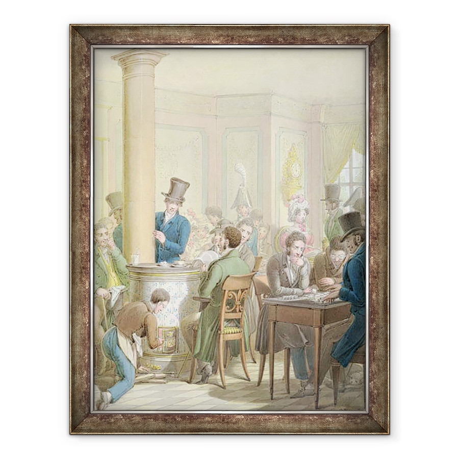 Tablou inramat - Georg Emanuel Opitz - Cafe de Comert, 70 x 90 cm