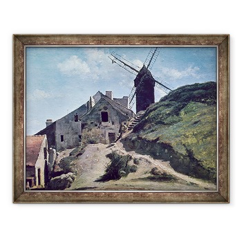 Tablou inramat - Jean Baptiste Camille Corot - O moara de vant la Montmartre, 70 x 90 cm Tablou inramat - Jean Baptiste Camille Corot - O moara de vant la Montmartre, 70 x 90 cm