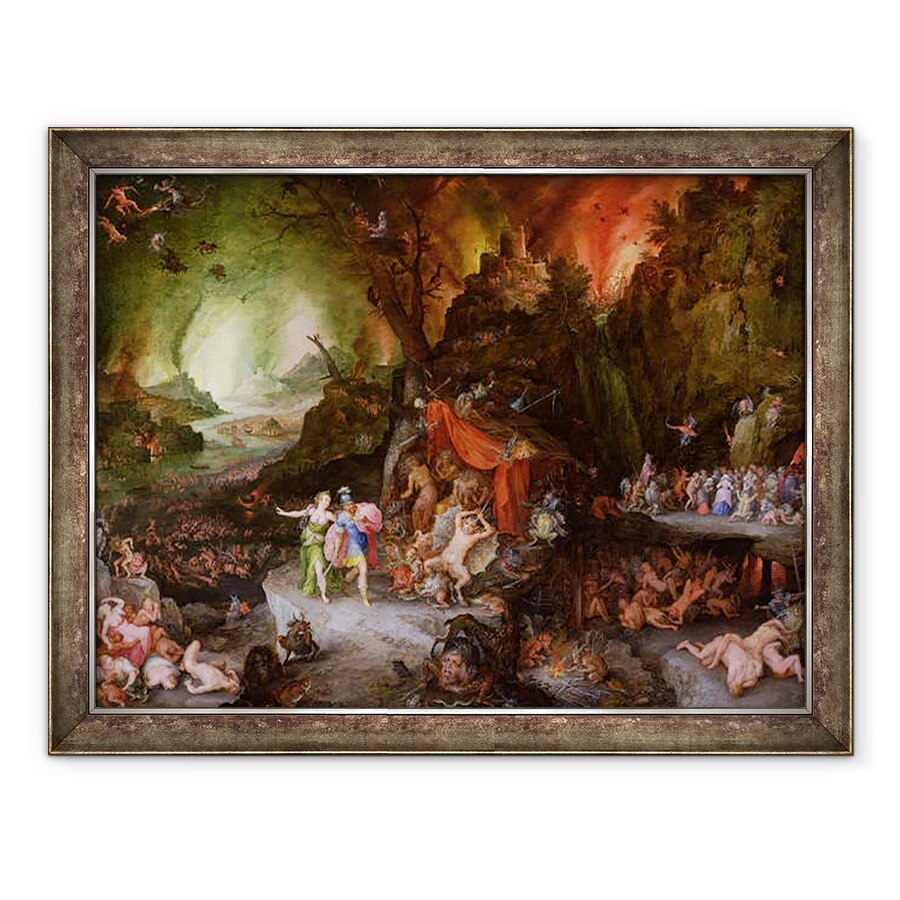 Tablou inramat - Jan Brueghel the Elder - Aeneas si Sibyl in Lumea de Dincolo, 60 x 80 cm