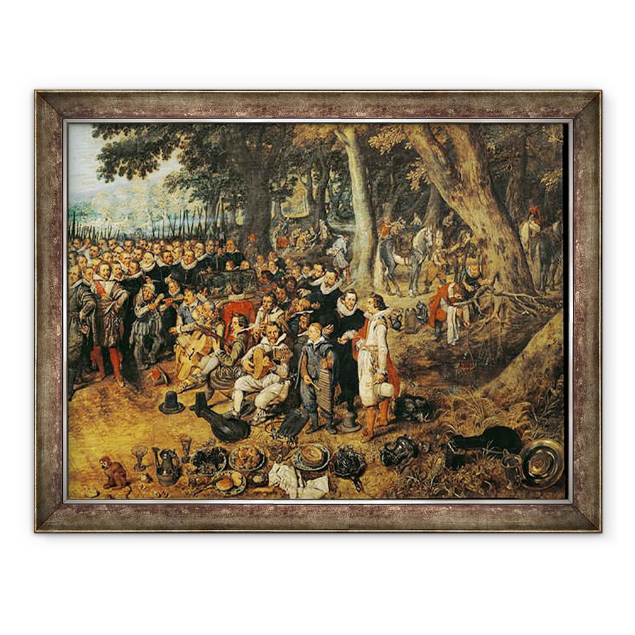 Tablou inramat - Adriaen Pietersz van de Venne - Alegorie a armistitiului din 1609 intre tarile de Jos si Spania, 60 x 80 cm