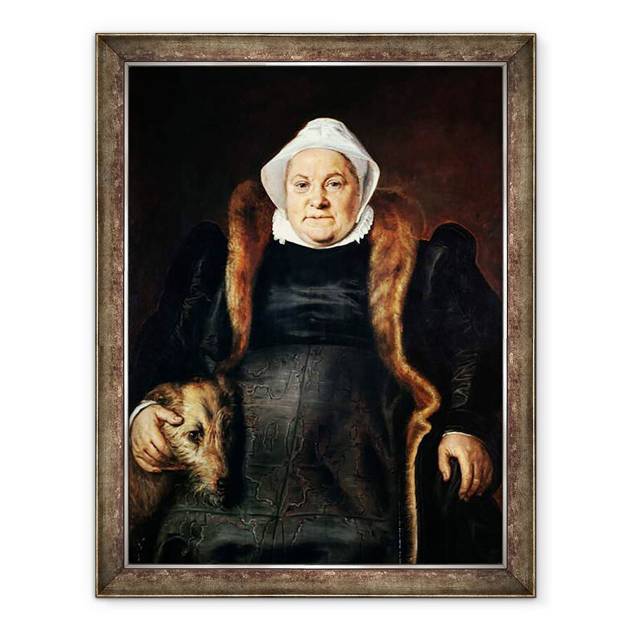 Tablou inramat - Frans Floris - Portretul unei femei in varsta sau, Sotia Falconer, 60 x 80 cm