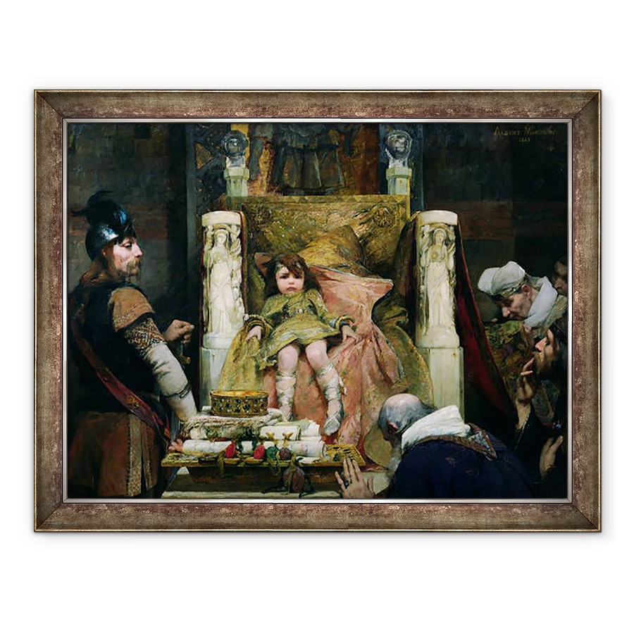 Tablou inramat - Albert Pierre Rene Maignan - Omagiu adus Clovis II 635-657, 70 x 90 cm