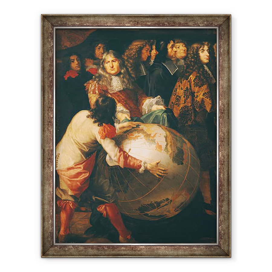 Tablou inramat - Henri Testelin - Jean-Baptiste Colbert 1619-83 Prezentarea membrilor Academiei Regale de stiinta lui Ludovic al XIV-lea 1638-1715 detaliu al partii stangi, 70 x 90 cm