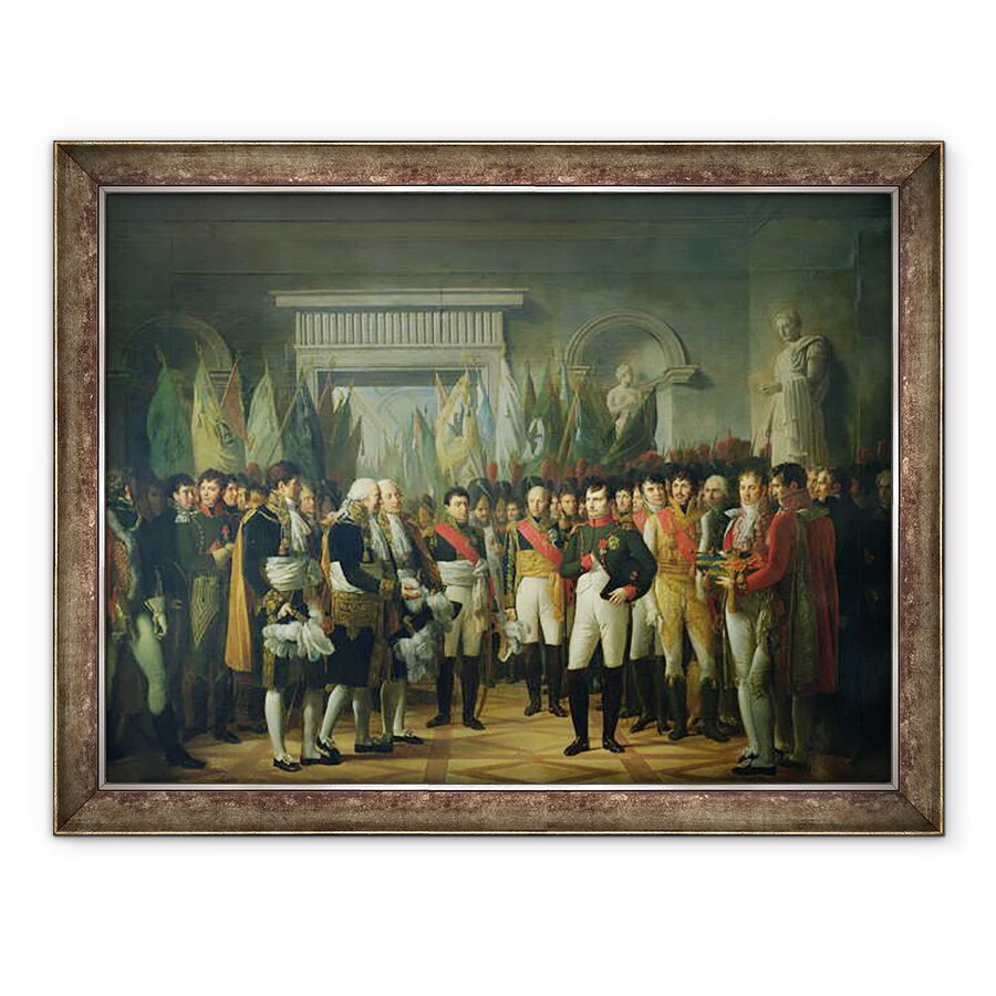 Tablou inramat - Rene Theodore Berthon - Napoleon I 1769-1821 Primirea deputatilor Senatului Conservator la Palatul Regal din Berlin, 70 x 90 cm