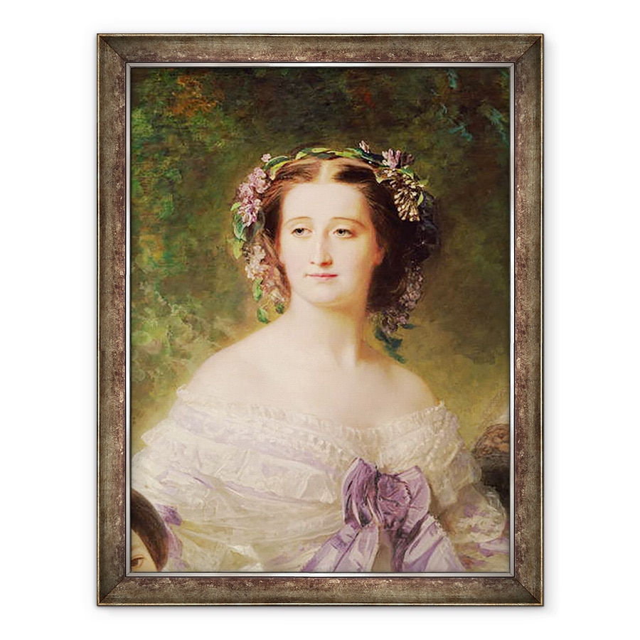 Tablou inramat - Franz Xaver Winterhalter - imparateasa Eugenie 1826-1920 si doamnele ei in asteptare, detaliu al imparatesei, 70 x 90 cm