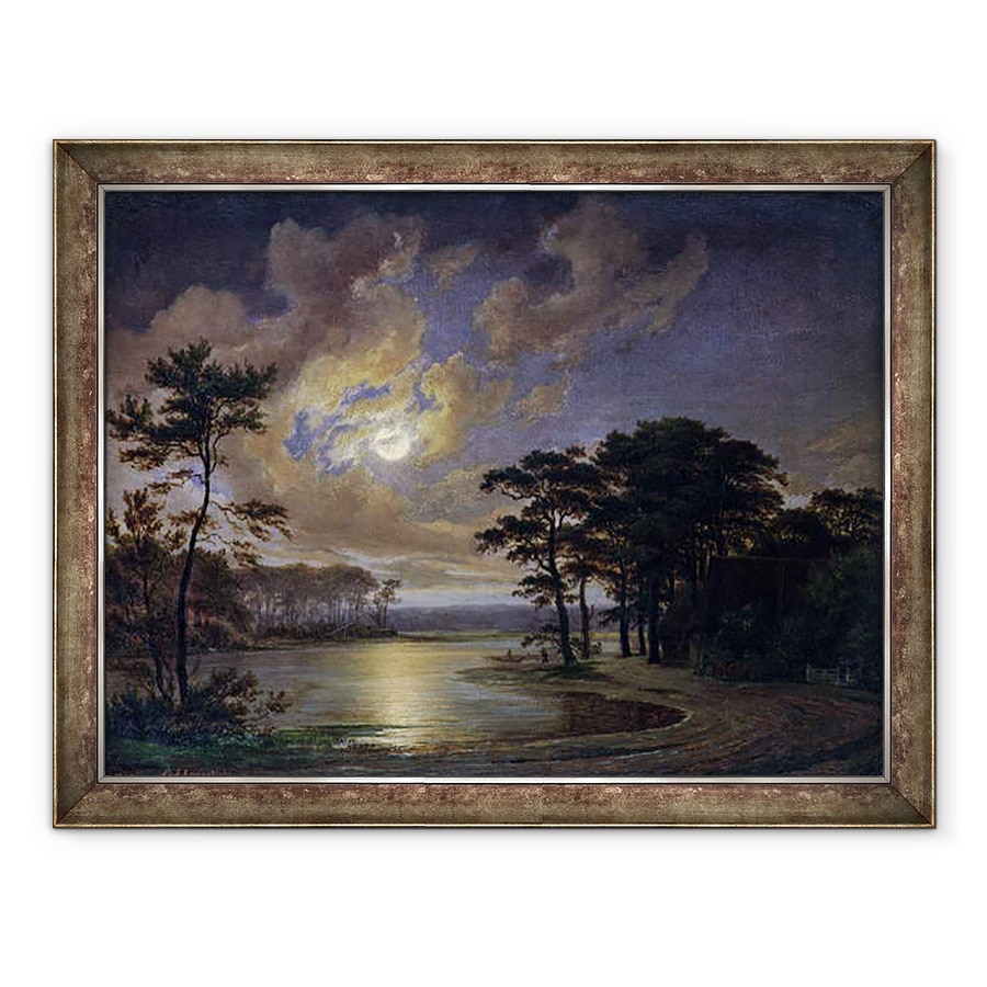 Tablou inramat - Johann Georg Haeselich - Marea Holstein - Lumina lunii, 70 x 90 cm