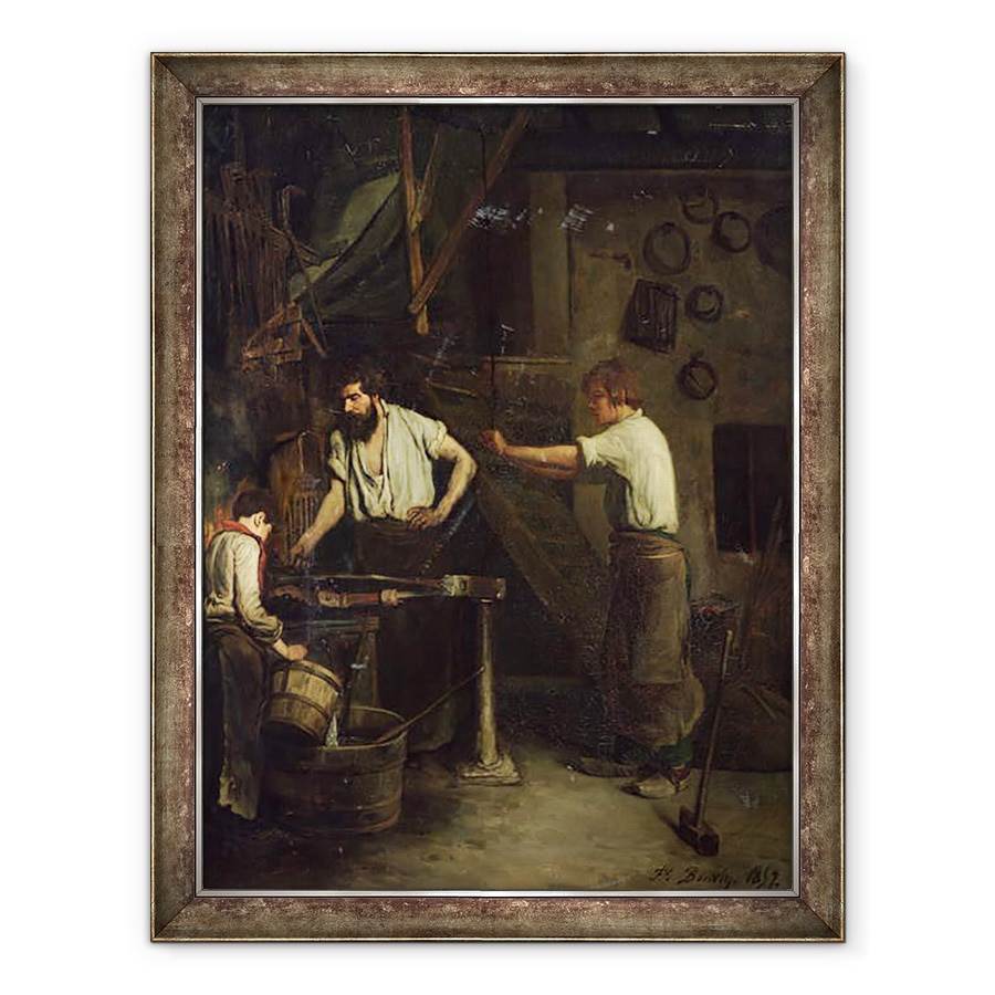 Tablou inramat - Francois Bonvin - Fierarii, Memoria lui Treport, 70 x 90 cm