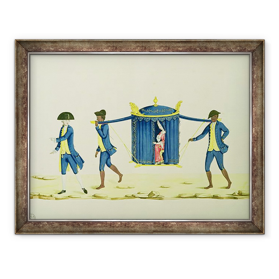 Tablou inramat - Carlos Juliao - O nobila fiind purtata de doi sclavi, 60 x 80 cm