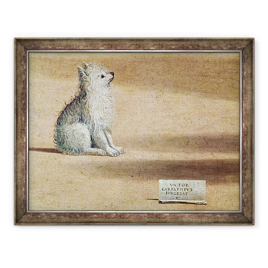 Tablou inramat - Vittore Carpaccio - Viziunea Sfantului Augustin, detaliu al cainelui, 70 x 90 cm