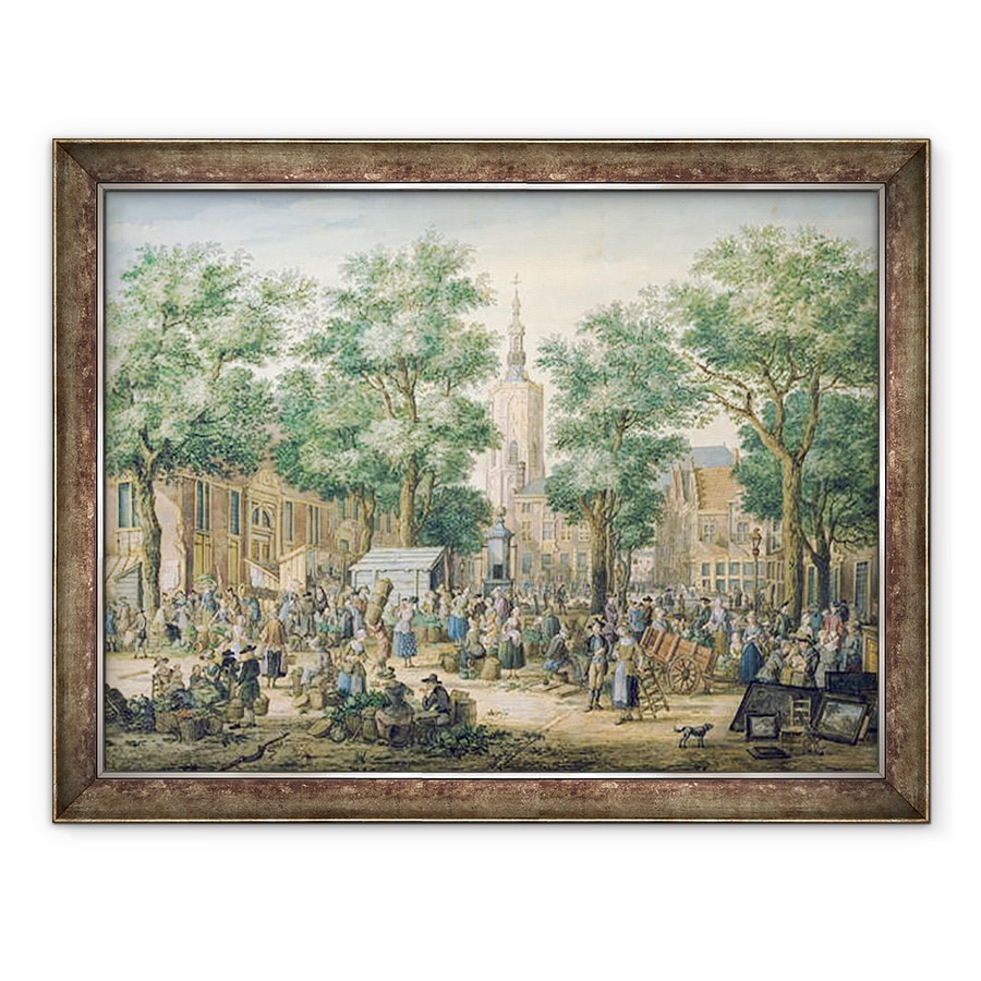 Tablou inramat - Paulus Constantin La Fargue - Piata de la Haga, 70 x 90 cm