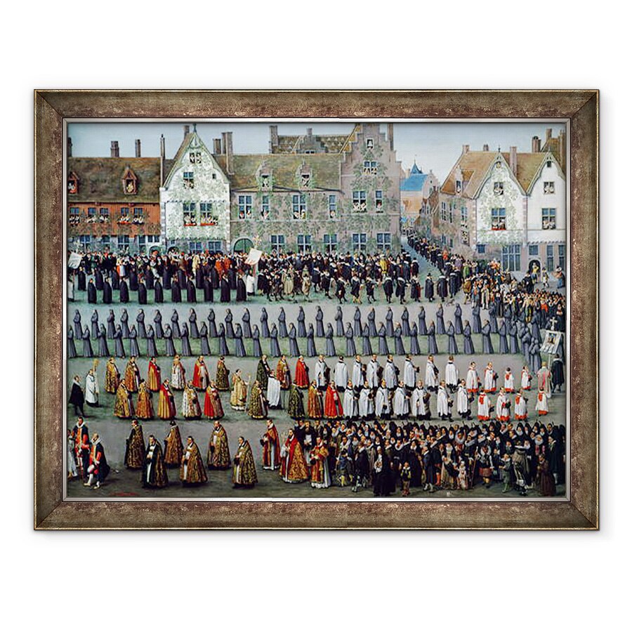 Tablou inramat - Denys van Alsloot - Triumful Arhiducesei Isabella 1556-1633 la Ommegang de la Bruxelles, 31 mai 1615, 60 x 80 cm