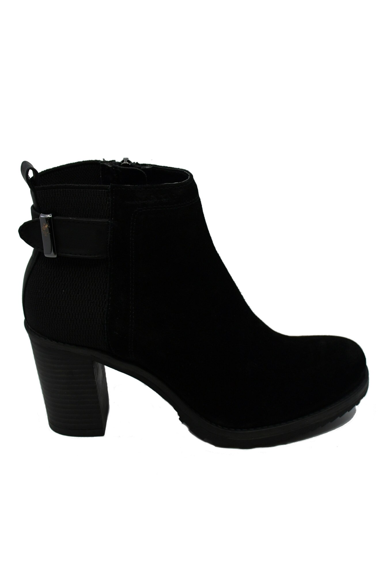 Botine dama Duisburg negre din piele intoarsa