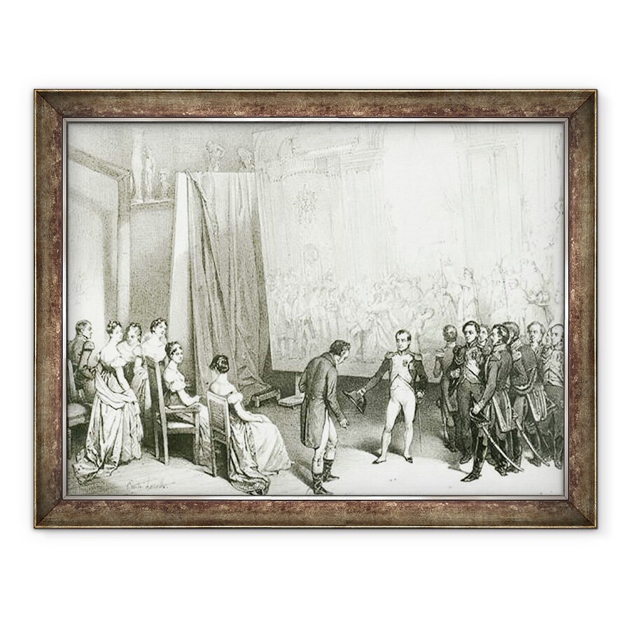 Tablou inramat - Emile Lassalle - Napoleon I 1769-1821 Vizitand Studioul lui David 1748-1825, 4 ianuarie 1808, 60 x 80 cm
