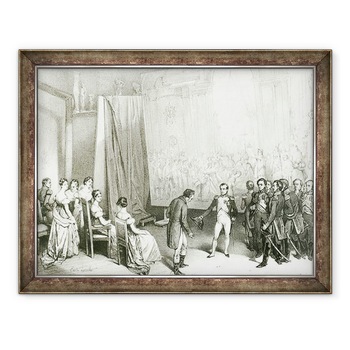 Tablou inramat - Emile Lassalle - Napoleon I 1769-1821 Vizitand Studioul lui David 1748-1825, 4 ianuarie 1808, 60 x 80 cm Tablou inramat - Emile Lassalle - Napoleon I 1769-1821 Vizitand Studioul lui David 1748-1825, 4 ianuarie 1808, 60 x 80 cm