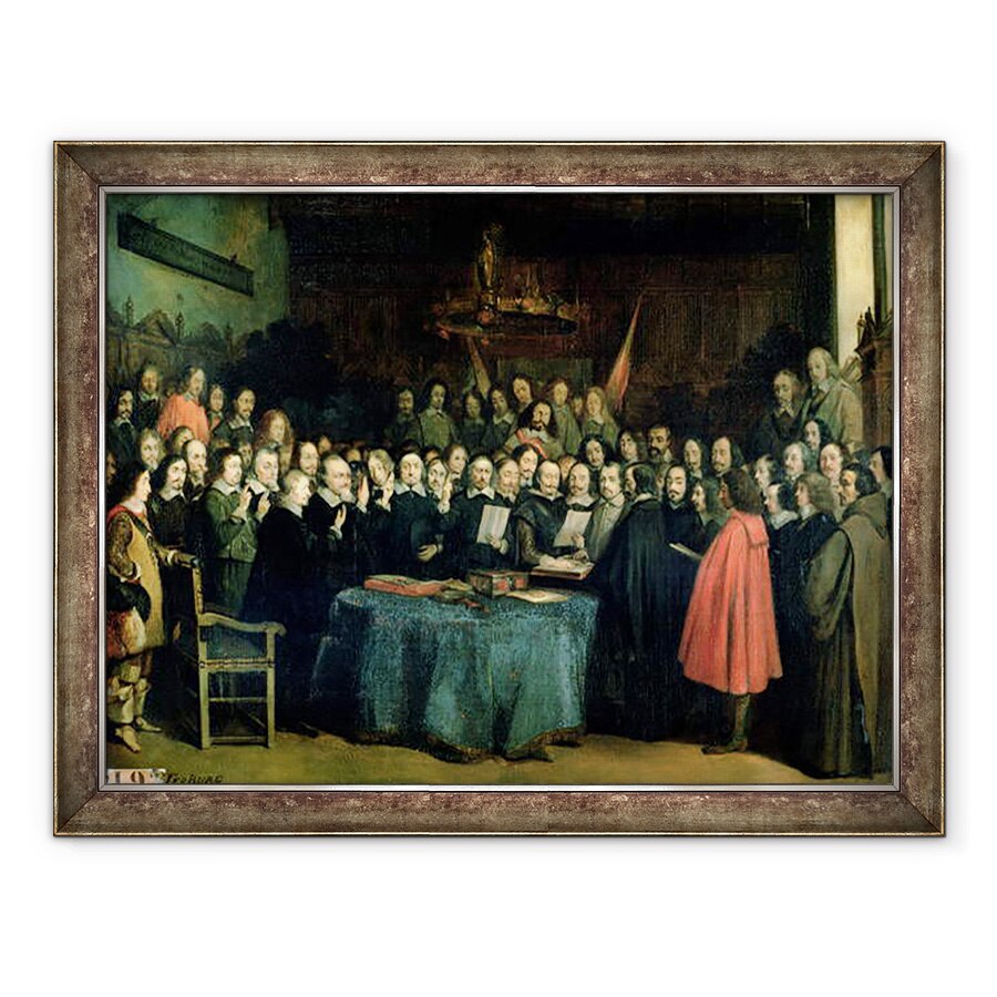 Tablou inramat - Claude Jacquand - Juramantul de ratificare a Tratatului de la Munster, 15 mai 1648, 70 x 90 cm