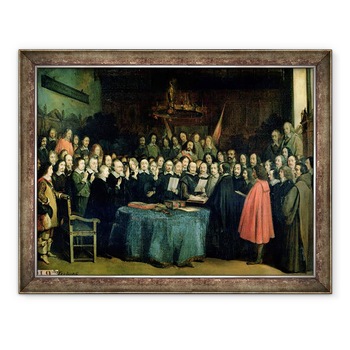 Tablou inramat - Claude Jacquand - Juramantul de ratificare a Tratatului de la Munster, 15 mai 1648, 70 x 90 cm Tablou inramat - Claude Jacquand - Juramantul de ratificare a Tratatului de la Munster, 15 mai 1648, 70 x 90 cm