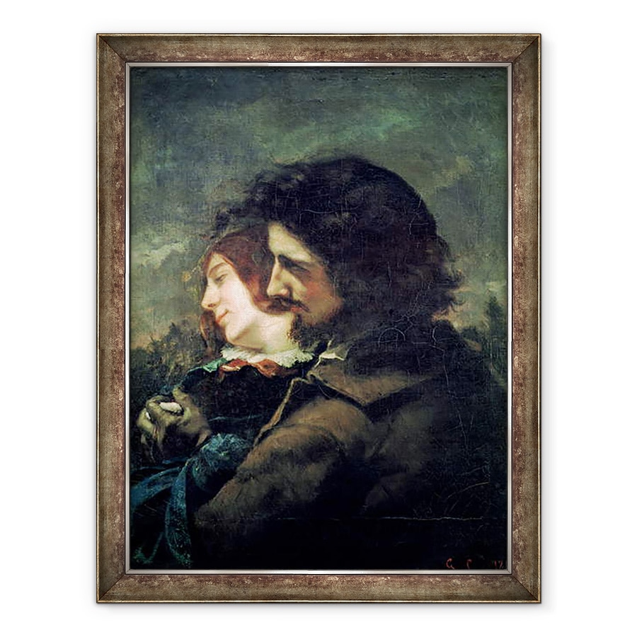 Tablou inramat - Gustave Courbet - Iubitorii fericiti, 60 x 80 cm