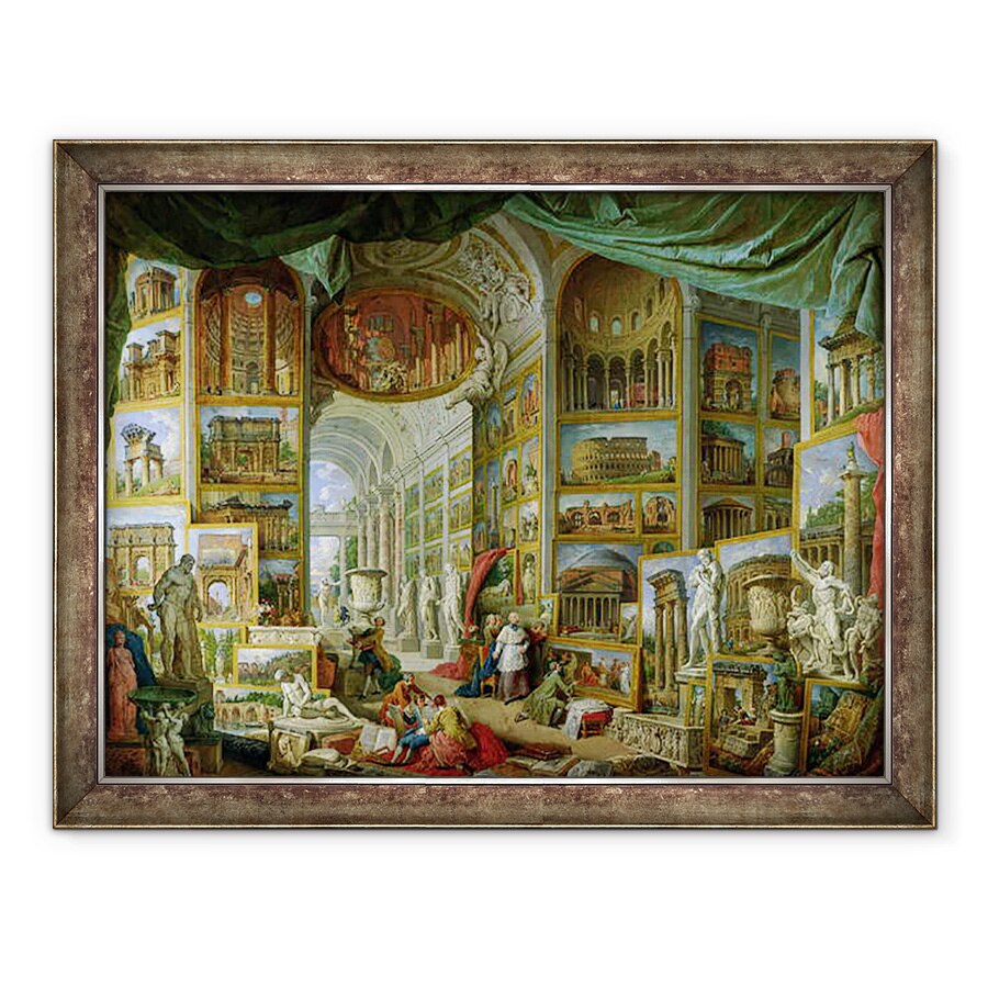 Tablou inramat - Giovanni Paolo Pannini - Galeria de Vederi din Roma Antica, 60 x 80 cm