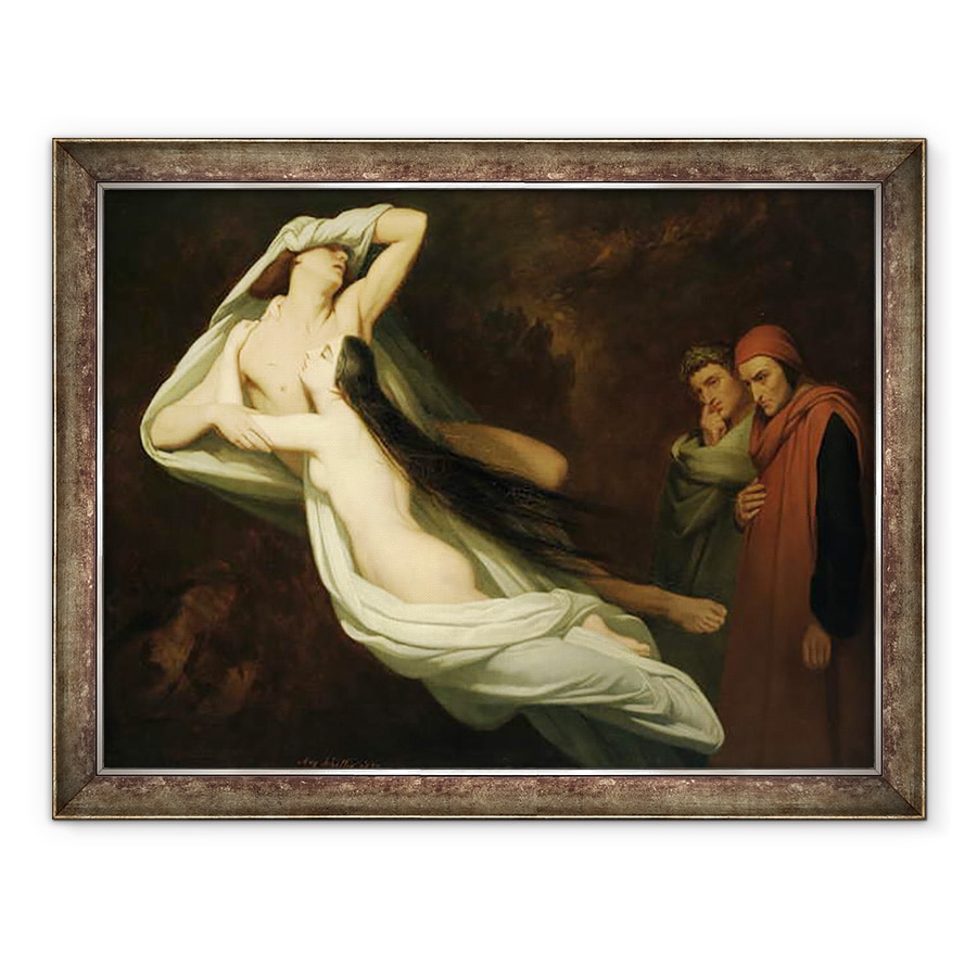 Tablou inramat - Ary Scheffer - Francesca si Paolo, 60 x 80 cm
