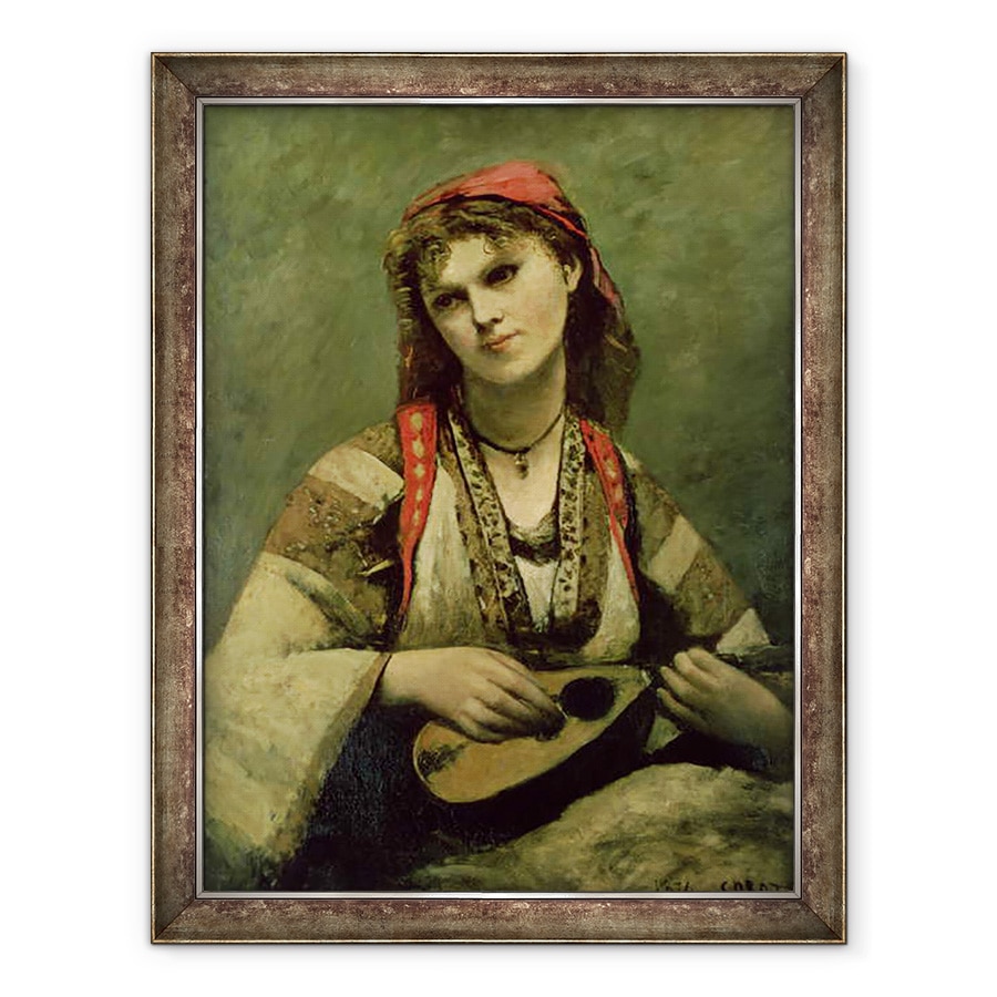Tablou inramat - Jean Baptiste Camille Corot - Christine Nilson 1843-1921 sau Boemia cu o mandolina, 70 x 90 cm