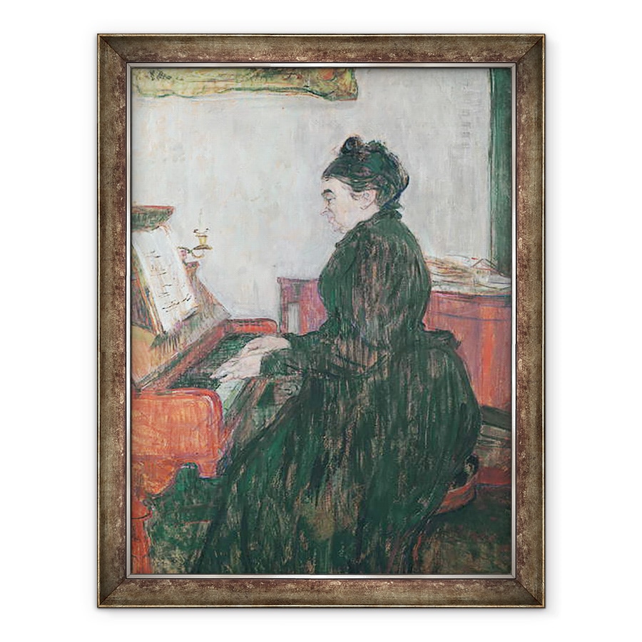Tablou inramat - Henri de Toulouse-Lautrec - Madame Pascal la pian in salonul Chateau de Malrome, 60 x 80 cm