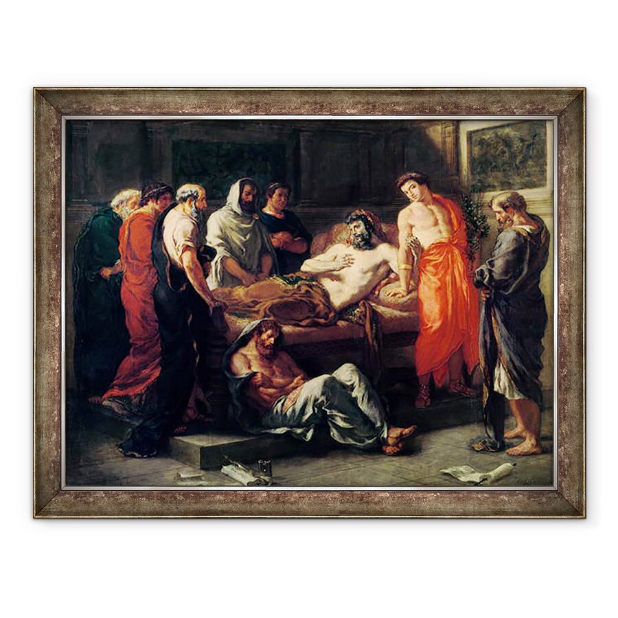 Tablou inramat - Ferdinand Victor Eugene Delacroix - Studiu pentru moartea lui Marcus Aurelius 121-180, 60 x 80 cm