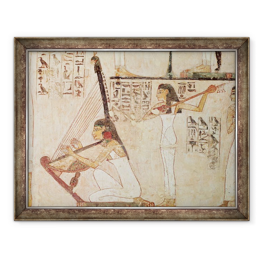 Tablou inramat - Egyptian 18th Dynasty - Doi muzicieni, din mormantul lui Rekhmire, 60 x 80 cm