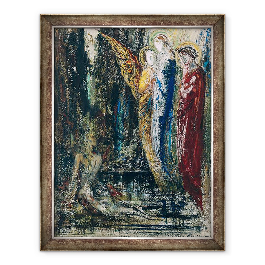 Tablou inramat - Gustave Moreau - Iov si ingerii, 70 x 90 cm