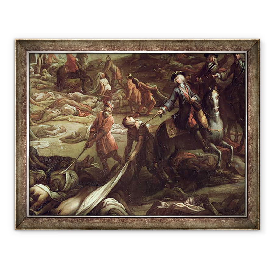 Tablou inramat - Scoala franceza - Ciuma din Marsilia in 1720 ulei pe panza, 60 x 80 cm