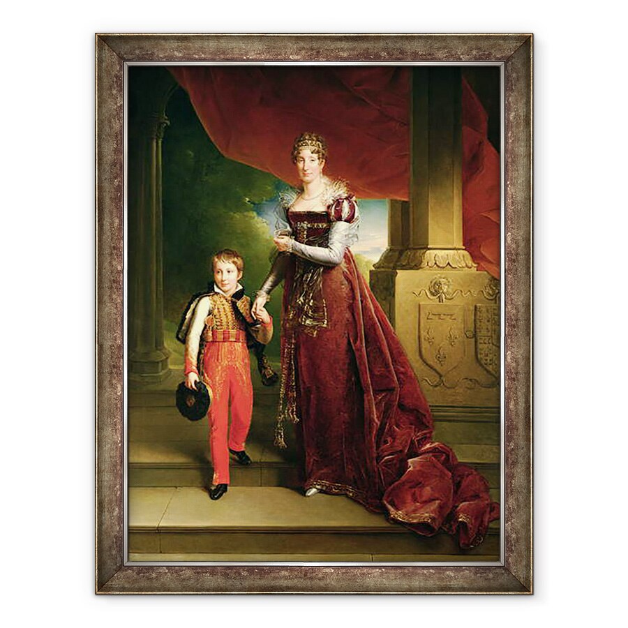 Tablou inramat - Baron Gerard, Francois Pascal Simon - Marie Amelie de Bourbon 1782-1866 Ducesa de Orleans si Fiul ei, 60 x 80 cm