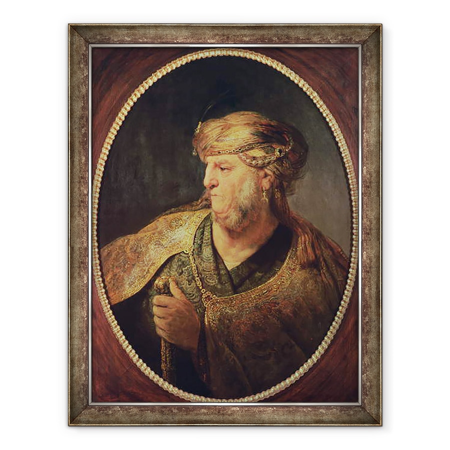 Tablou inramat - Rembrandt Harmensz van Rijn - Portretul unui barbat in Costum Oriental, 70 x 90 cm