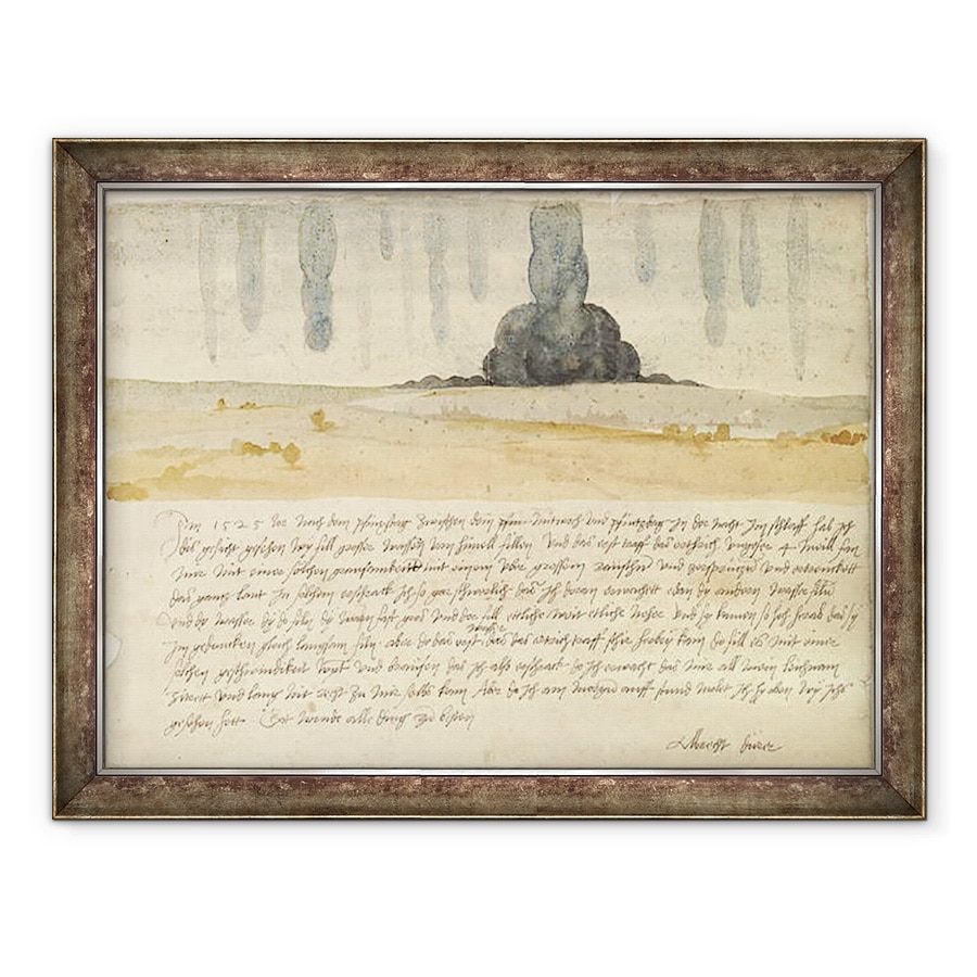 Tablou inramat - Albrecht Durer - Peisaj de vis cu text, 70 x 90 cm