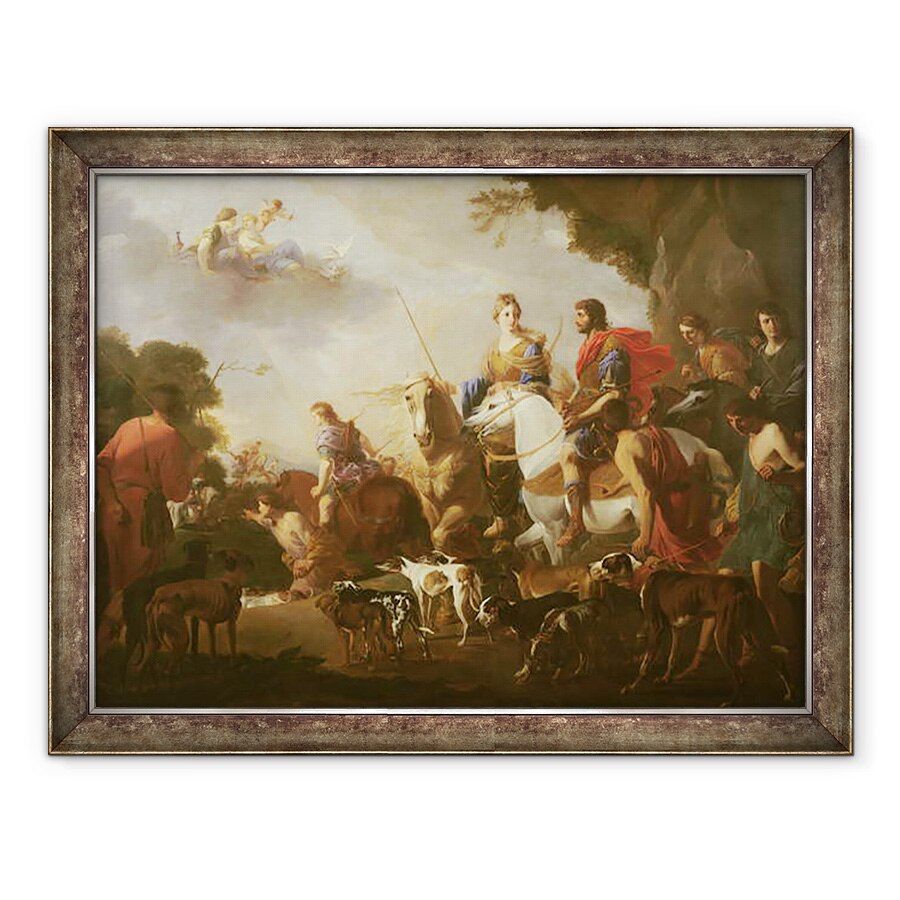 Tablou inramat - Jan van Bike Miel - Vanatoare Dido si Aeneas, 70 x 90 cm