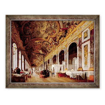 Tablou inramat - Victor Buchereau - Sala Oglinzilor de la Versailles a fost folosita ca spital militar pentru ingrijirea prusacilor raniti in 1871, 60 x 80 cm Tablou inramat - Victor Buchereau - Sala Oglinzilor de la Versailles a fost folosita ca spital militar pentru ingrijirea prusacilor raniti in 1871, 60 x 80 cm