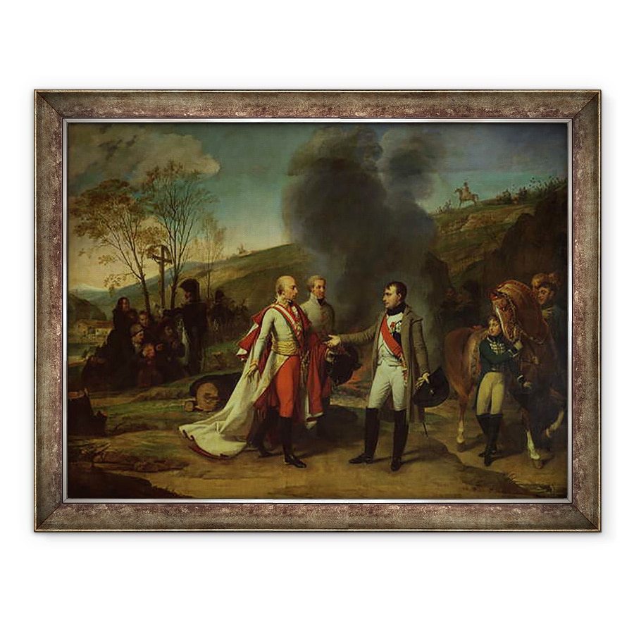 Tablou inramat - Baron Antoine Jean Gros - intalnire intre Napoleon I 1769-1821 si Francisc al II-lea 1768-1835 dupa batalia de la Austerlitz, 60 x 80 cm