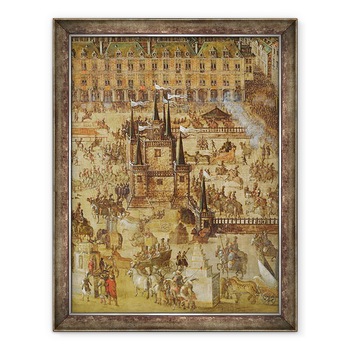 Tablou inramat - Scoala franceza - Place Royale si Carusel in 1612, 60 x 80 cm Tablou inramat - Scoala franceza - Place Royale si Carusel in 1612, 60 x 80 cm