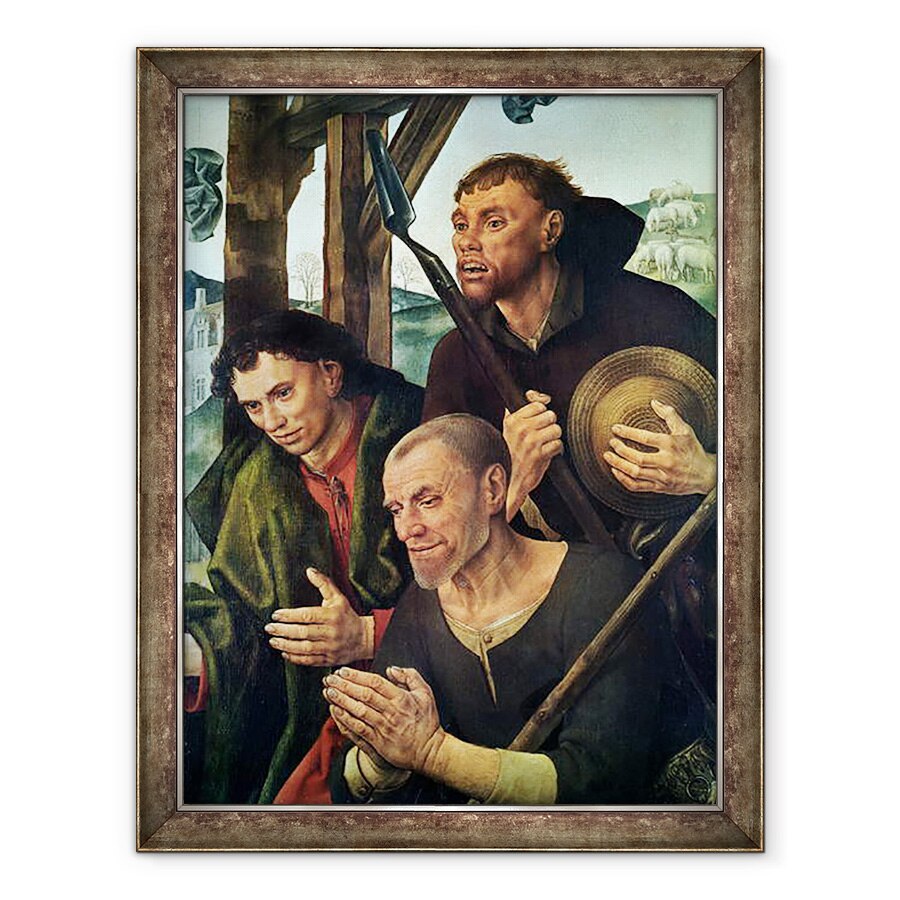 Tablou inramat - Hugo van der Goes - sef al Pastorilor, detaliu din panoul central al Altarpiesei Portinari, 60 x 80 cm