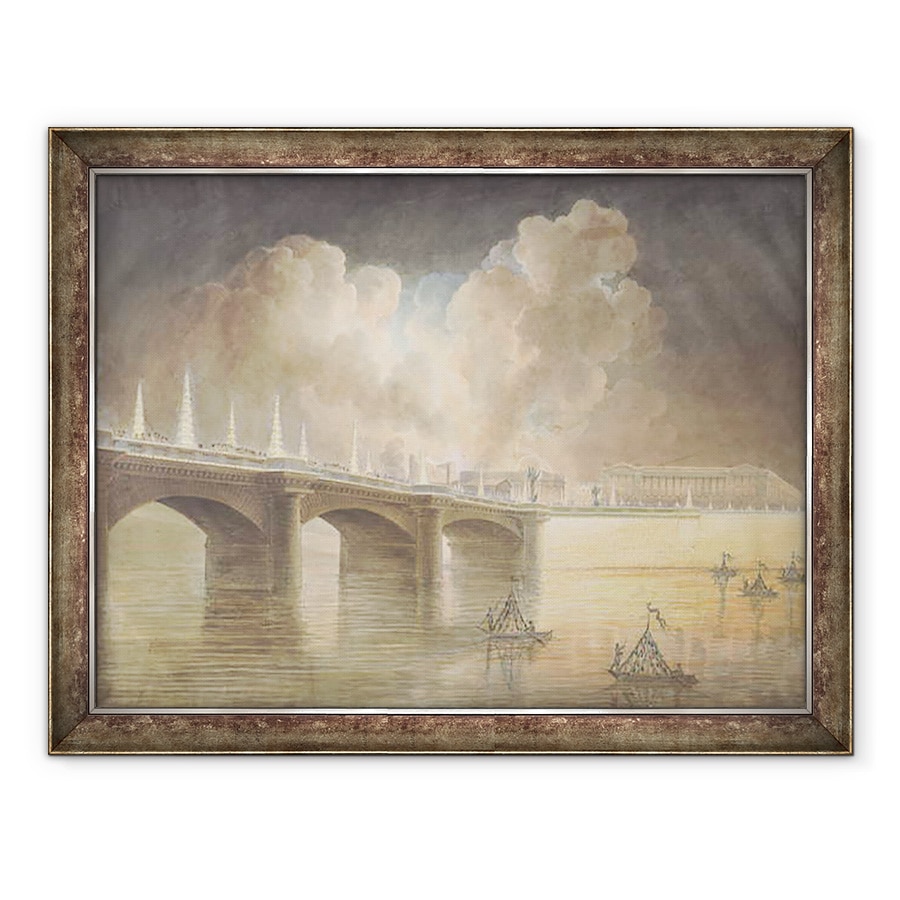 Tablou inramat - Francesco Piranesi - Focuri de artificii in Place de la Concorde pentru aniversarea 18 Brumaire 9 noiembrie 1799, 60 x 80 cm