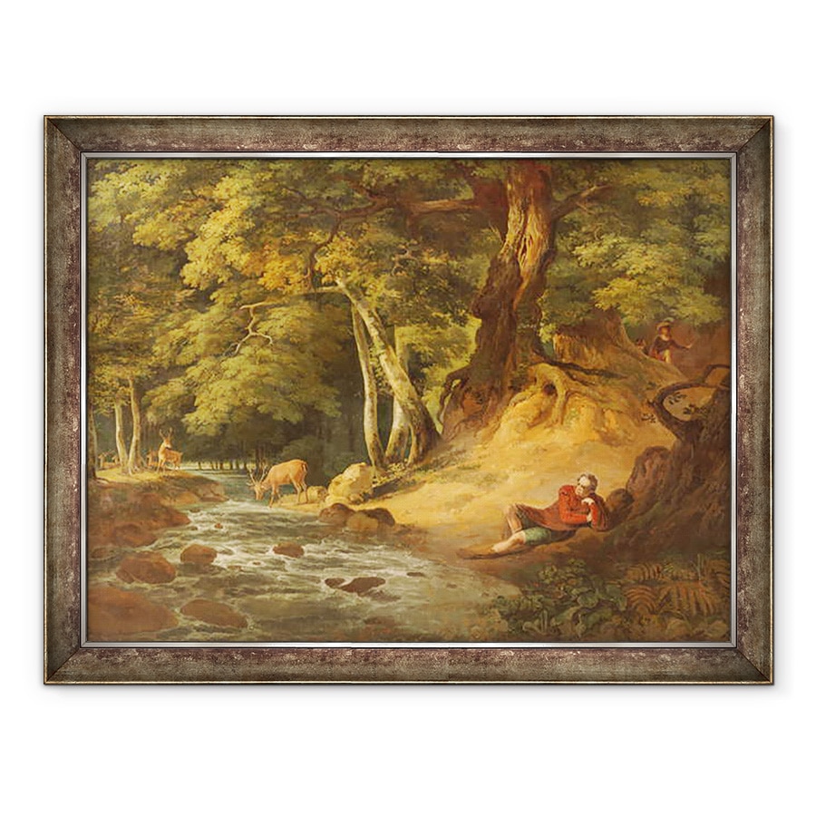 Tablou inramat - William Hodges - Jacques si Cerbul Ranit, 70 x 90 cm