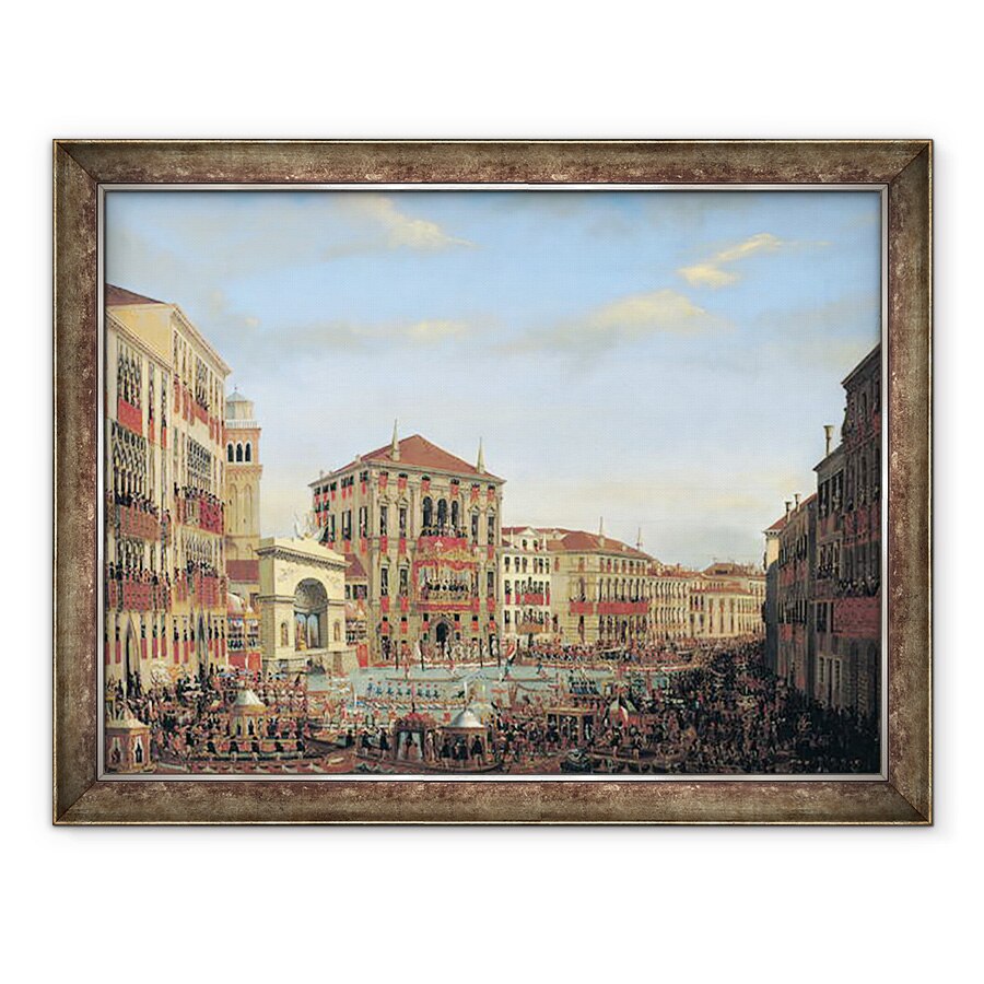 Tablou inramat - Giuseppe Borsato - Napoleon I 1769-1821 prezideaza o Regata la Venetia, 70 x 90 cm