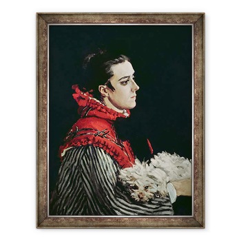 Tablou inramat - Claude Monet - Camille Monet 1847-79 intr-o pelerina rosie, 60 x 80 cm Tablou inramat - Claude Monet - Camille Monet 1847-79 intr-o pelerina rosie, 60 x 80 cm