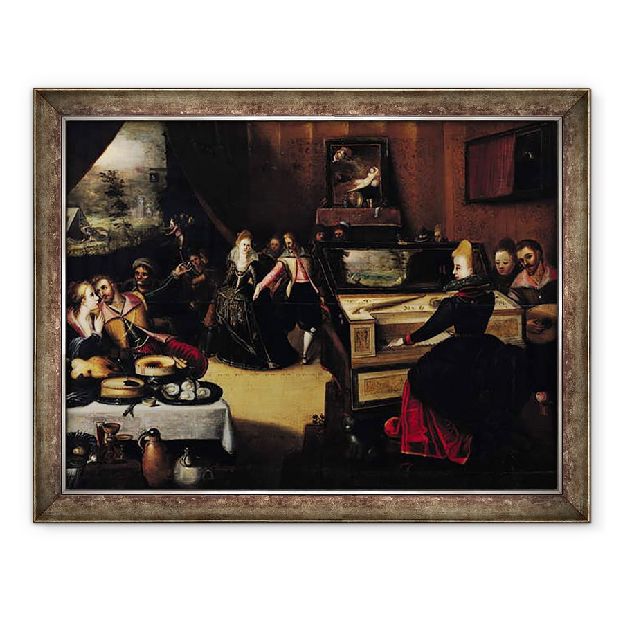 Tablou inramat - Pieter Jansz Pourbus - Fiul risipitor cu curtezane sau, 60 x 80 cm