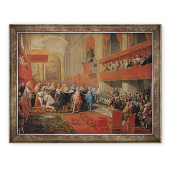 Tablou inramat - Giovanni Paolo Pannini - Prezentarea Ordinului Duhului Sfant catre Printul Vaini de Paul-Hippolyte de Beauvillers 1684-1776 Duce de Saint-Aignan in 1732, 60 x 80 cm Tablou inramat - Giovanni Paolo Pannini - Prezentarea Ordinului Duhului Sfant catre Printul Vaini de Paul-Hippolyte de Beauvillers 1684-1776 Duce de Saint-Aignan in 1732, 60 x 80 cm