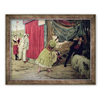 Tablou inramat - Scoala franceza - Scena din opera Pagliacci de Ruggiero Leoncavallo 1857-1919, 60 x 80 cm Tablou inramat - Scoala franceza - Scena din opera Pagliacci de Ruggiero Leoncavallo 1857-1919, 60 x 80 cm