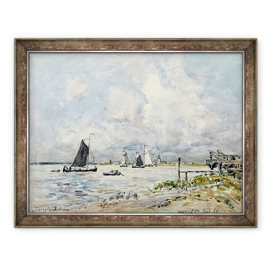 Tablou inramat - Johan-Barthold Jongkind - O etapa de aterizare pe Escaut, 60 x 80 cm
