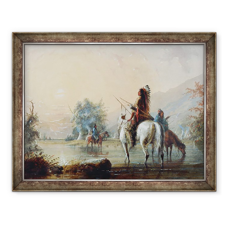 Tablou inramat - Alfred Jacob Miller - Tabara Crow, 60 x 80 cm