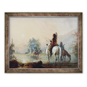 Tablou inramat - Alfred Jacob Miller - Tabara Crow, 60 x 80 cm Tablou inramat - Alfred Jacob Miller - Tabara Crow, 60 x 80 cm