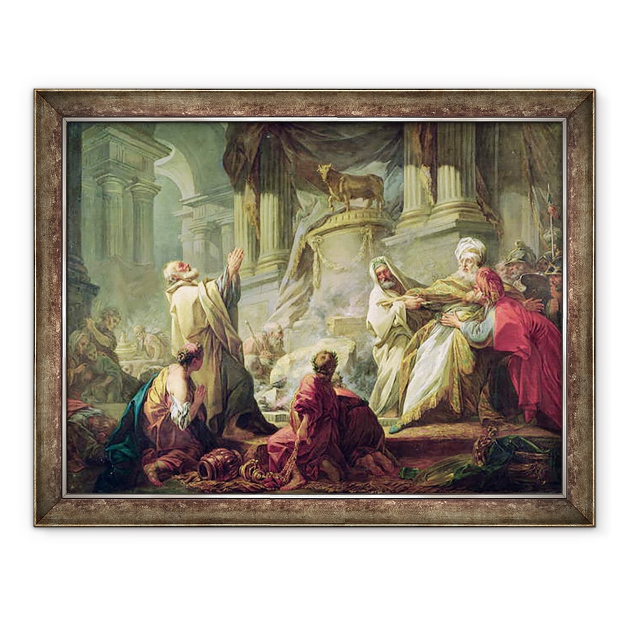 Tablou inramat - Jean-Honore Fragonard - Ieroboam Sacrificand vitelului de Aur, 60 x 80 cm