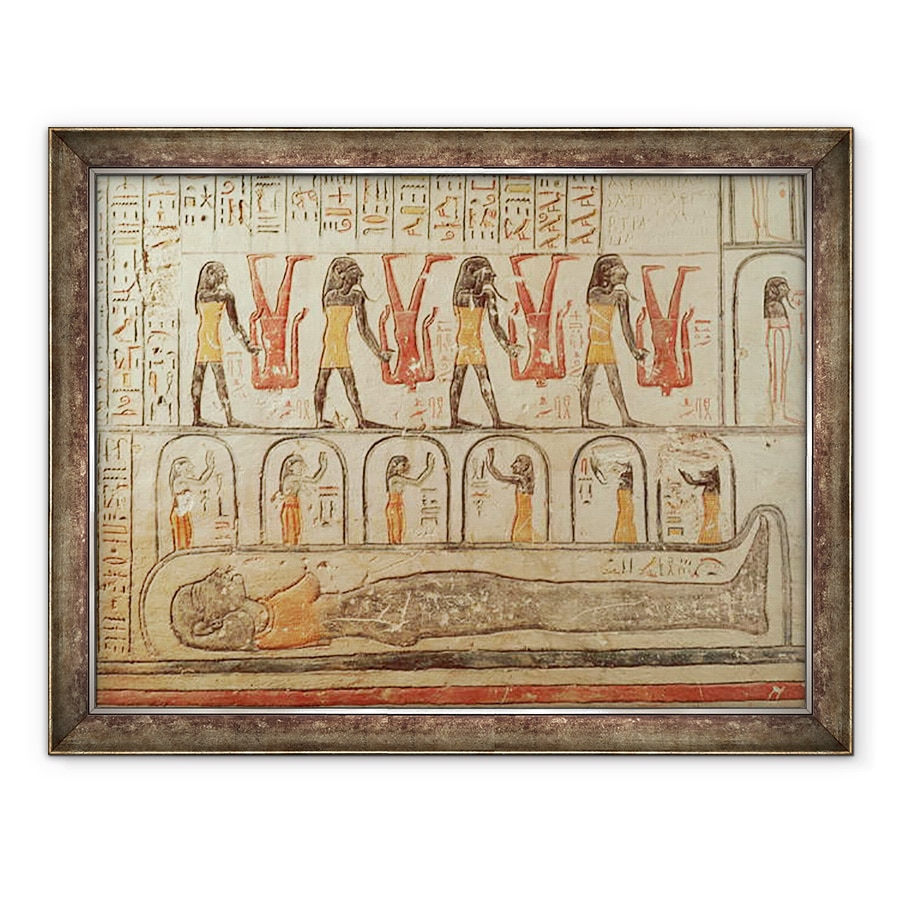 Tablou inramat - Egyptian 20th Dynasty - Detalii din Cartea Pamantului, 60 x 80 cm